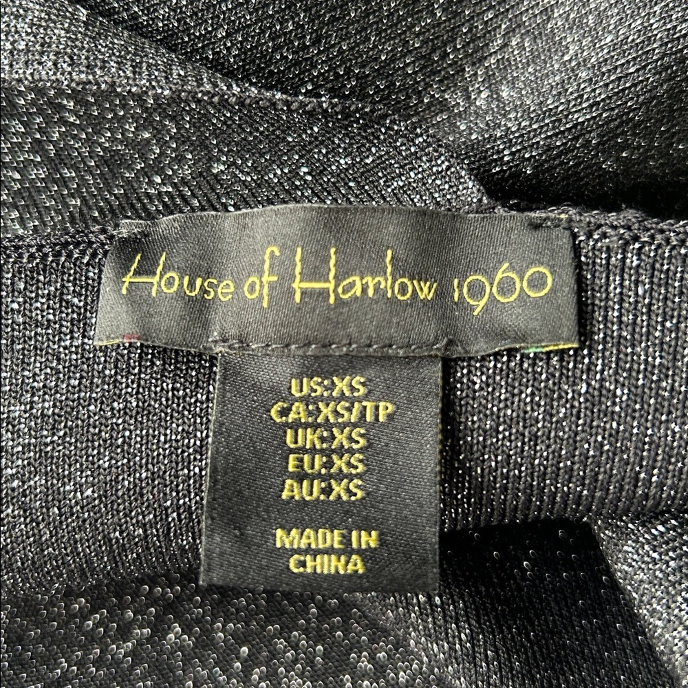 House of Harlow Black Sparkly Lurex Bodycon Dress Excellent Size XS - Picture 5 of 7